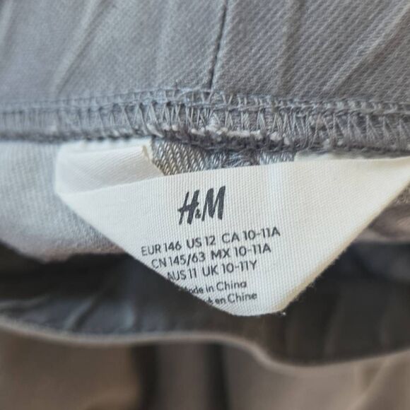 H&M Women's Pull-On Smiley World Stretch Wide Leg Jeans Light Gray Wash Size 12 - Picture 7 of 8